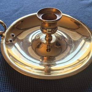 Baldwin Gold Polished Brass Chamberstick Candle Holder